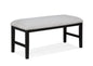 1pc Light Gray Upholstered Bench Soft Neutral Tone Dark Finish Legs Wooden Dining Room Furniture