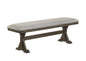 1pc Rustic Upholstered Dining Bench Rich Wood Finish Wooden Dining Room Furniture Brown