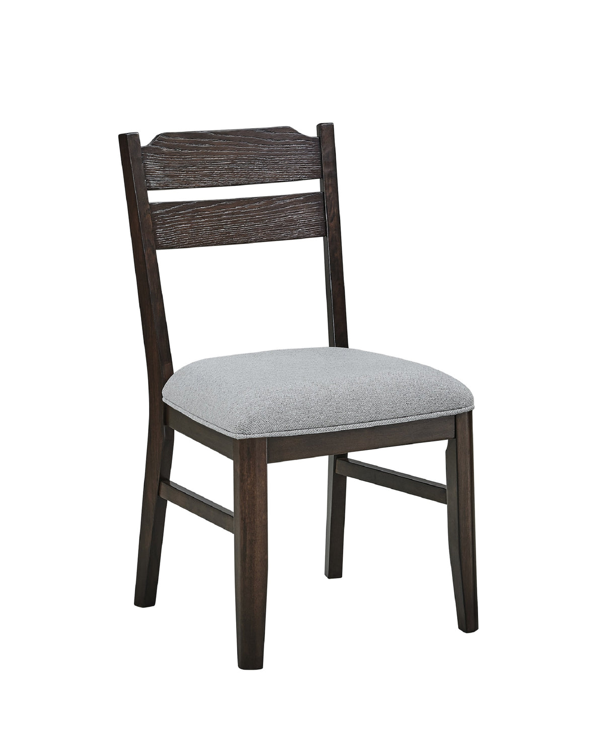 Dark Oak Dining Chairs - Set of 2 Fabric Upholstery