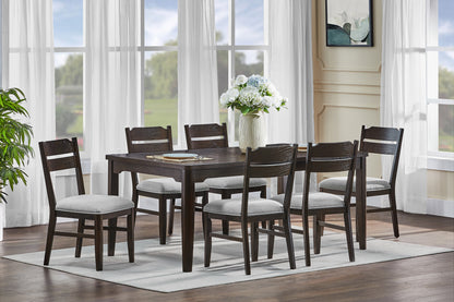 Dark Oak Dining Chairs - Set of 2 Fabric Upholstery