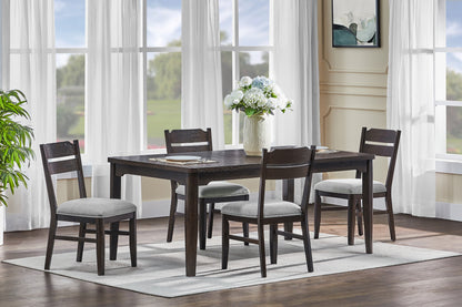 Dark Oak Dining Chairs - Set of 2 Fabric Upholstery