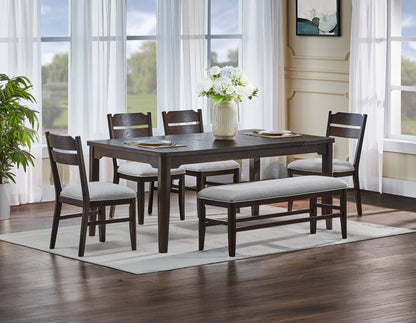 Dark Oak Dining Chairs - Set of 2 Fabric Upholstery