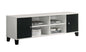 1pc Crisp White Finish Black Accent TV Stand Two-tone Finish Contemporary Open Shelving Concealed Compartments Storage Wooden Living Room Furniture
