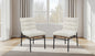Liana White Boucle Fabric Set of 2 Dining Chair with Black Iron Legs