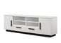 Reine 70.5"W White Finish TV Stand with Drawers