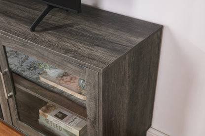 70" Gray TV Stand with Fireplace & Heater - Particle Board MDF