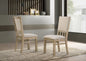 Baldo Set of 2 Reclaimed Wheat 19"W Contemporary Fabric Dining Chair