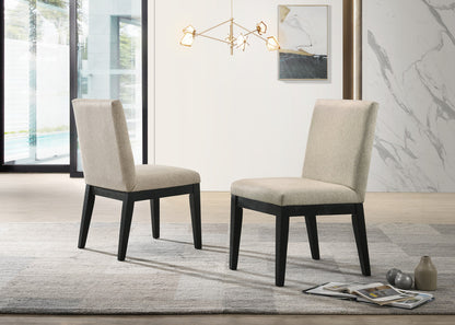 Jacopo Set of 2 Beige Contemporary Fabric 19"W Dining Chair