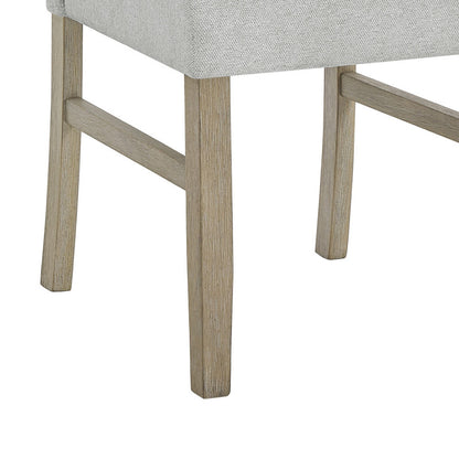 Light Oak Dining Chairs Set with Light Gray Fabric for Kitchen and Dining Rooms