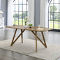 Dafne 70" Rectangular Walnut Oak Geometric Cross Base Dining Table
