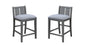Gregorio Set of 2 Gray Finish Upholstered Seat 20"W Counter Height Chair