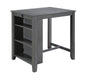 Gregorio 36" Gray Finish Small Space Counter Height Dining Table with USB Charging Ports and Shelves