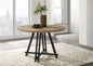 Tiziano Oak Finish 47" Round Dining Table with Metal Base