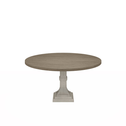Taranto 59" Round White and Gray Dining Table