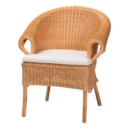 Bohemian Braided Honey Rattan Dining Chair