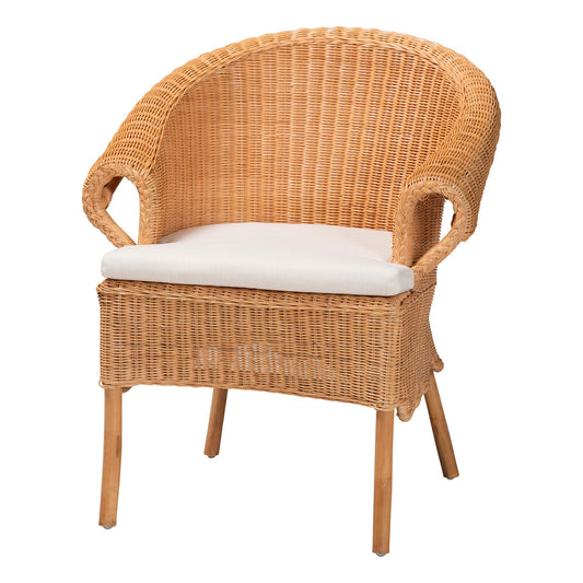 Bohemian Braided Honey Rattan Dining Chair