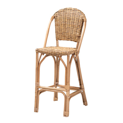 Modern Bohemian Natural Rattan Bar Stool
