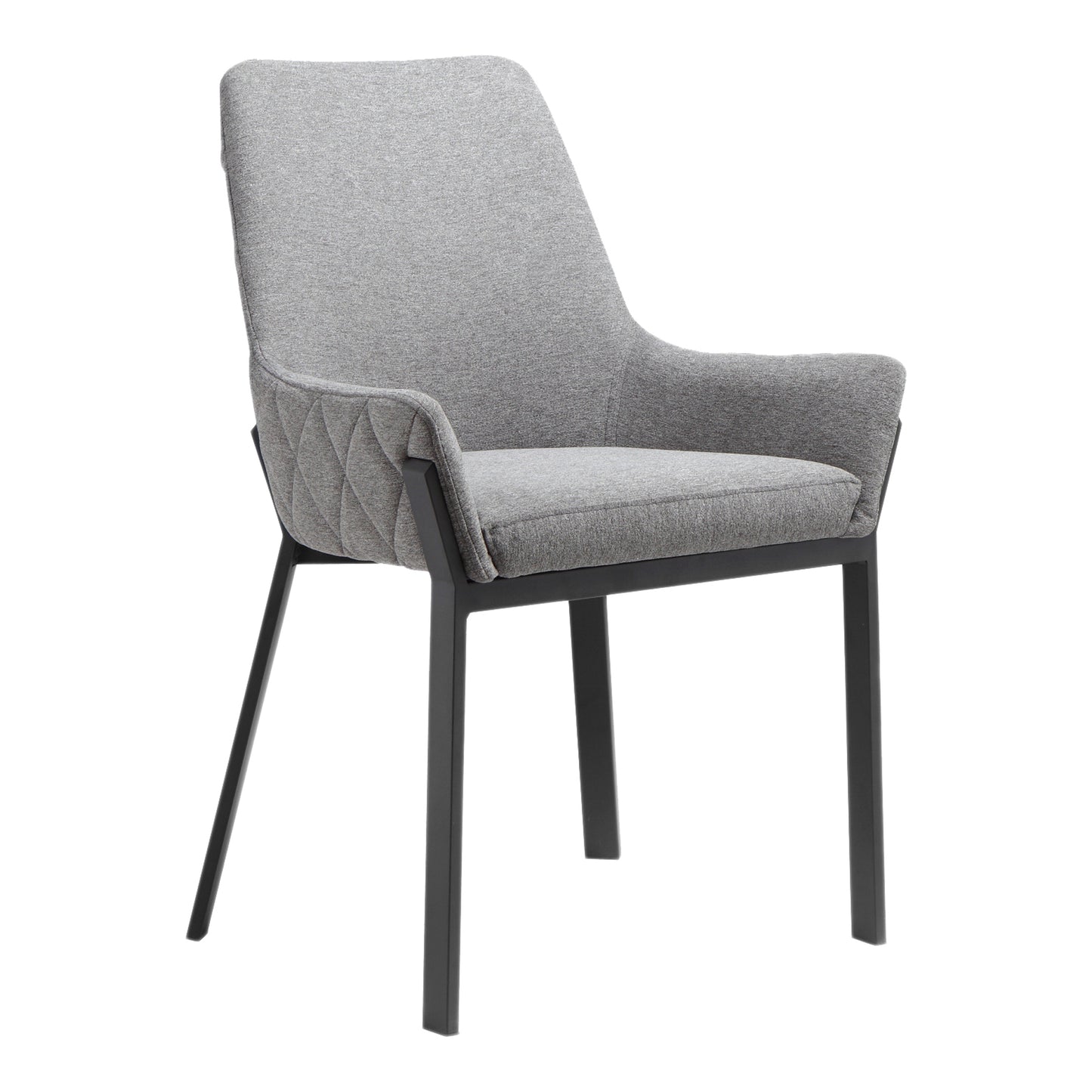 Grey Fabric Dining Chairs - Set of Two for Dining Room