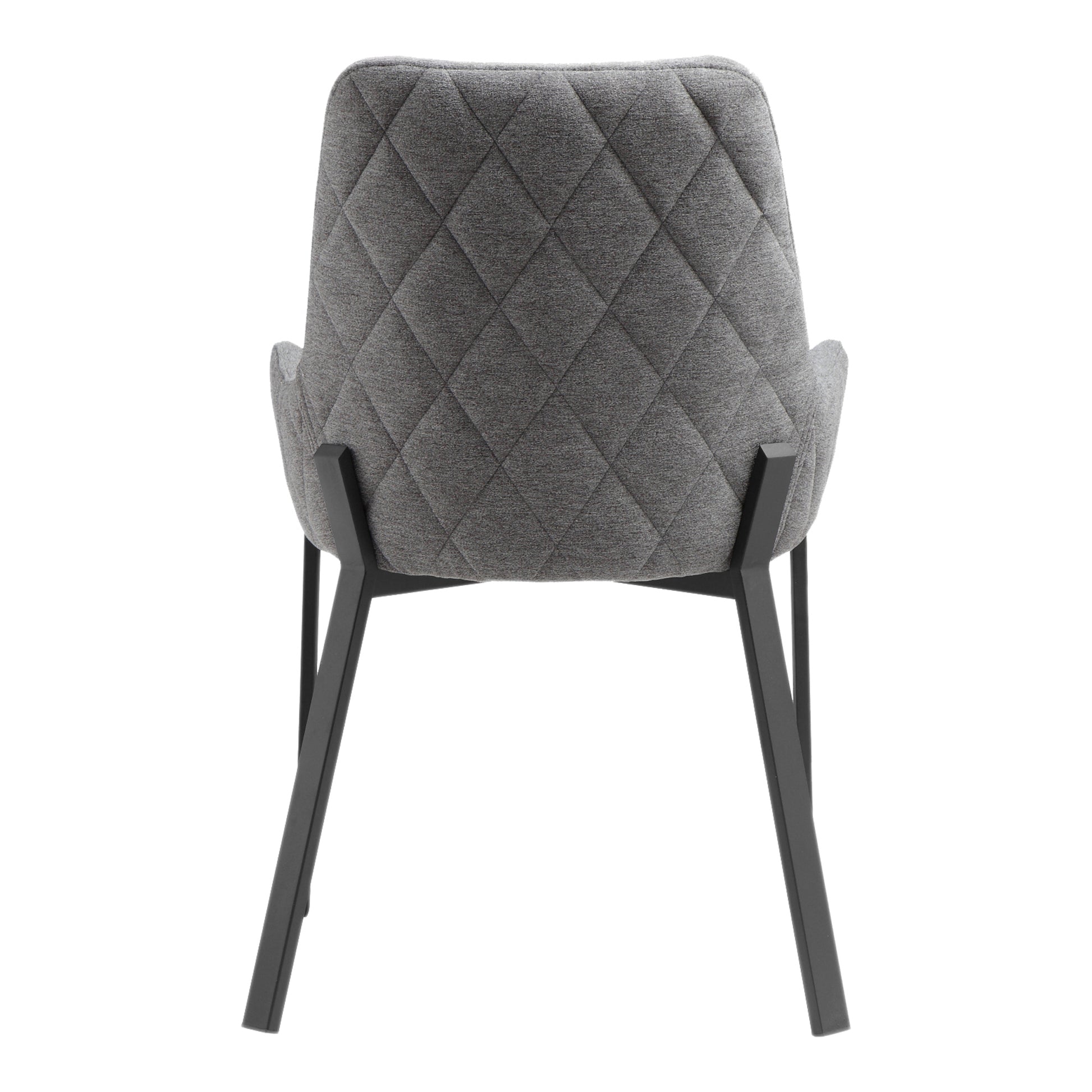 Grey Fabric Dining Chairs - Set of Two for Dining Room