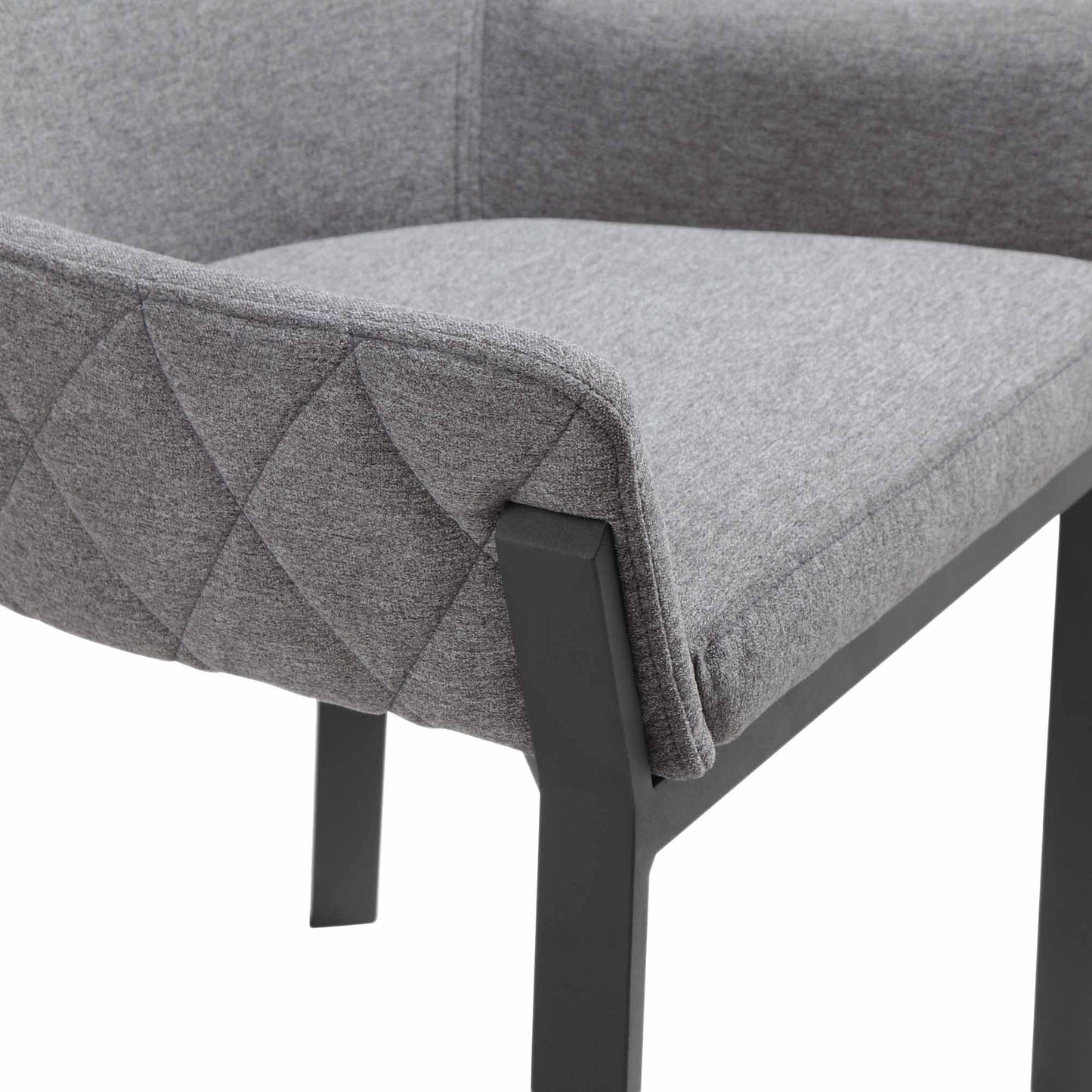 Grey Fabric Dining Chairs - Set of Two for Dining Room