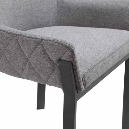 Grey Fabric Dining Chairs - Set of Two for Dining Room