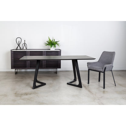 Grey Fabric Dining Chairs - Set of Two for Dining Room