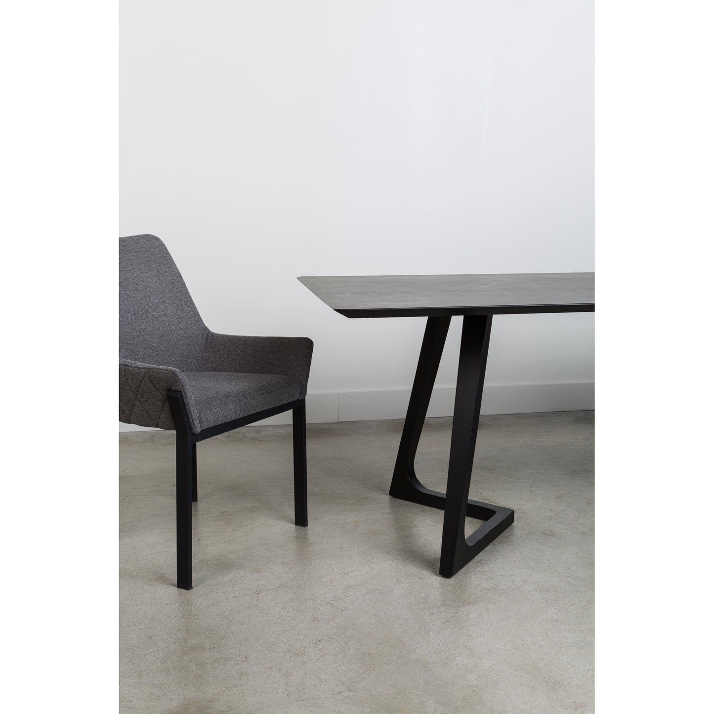 Grey Fabric Dining Chairs - Set of Two for Dining Room