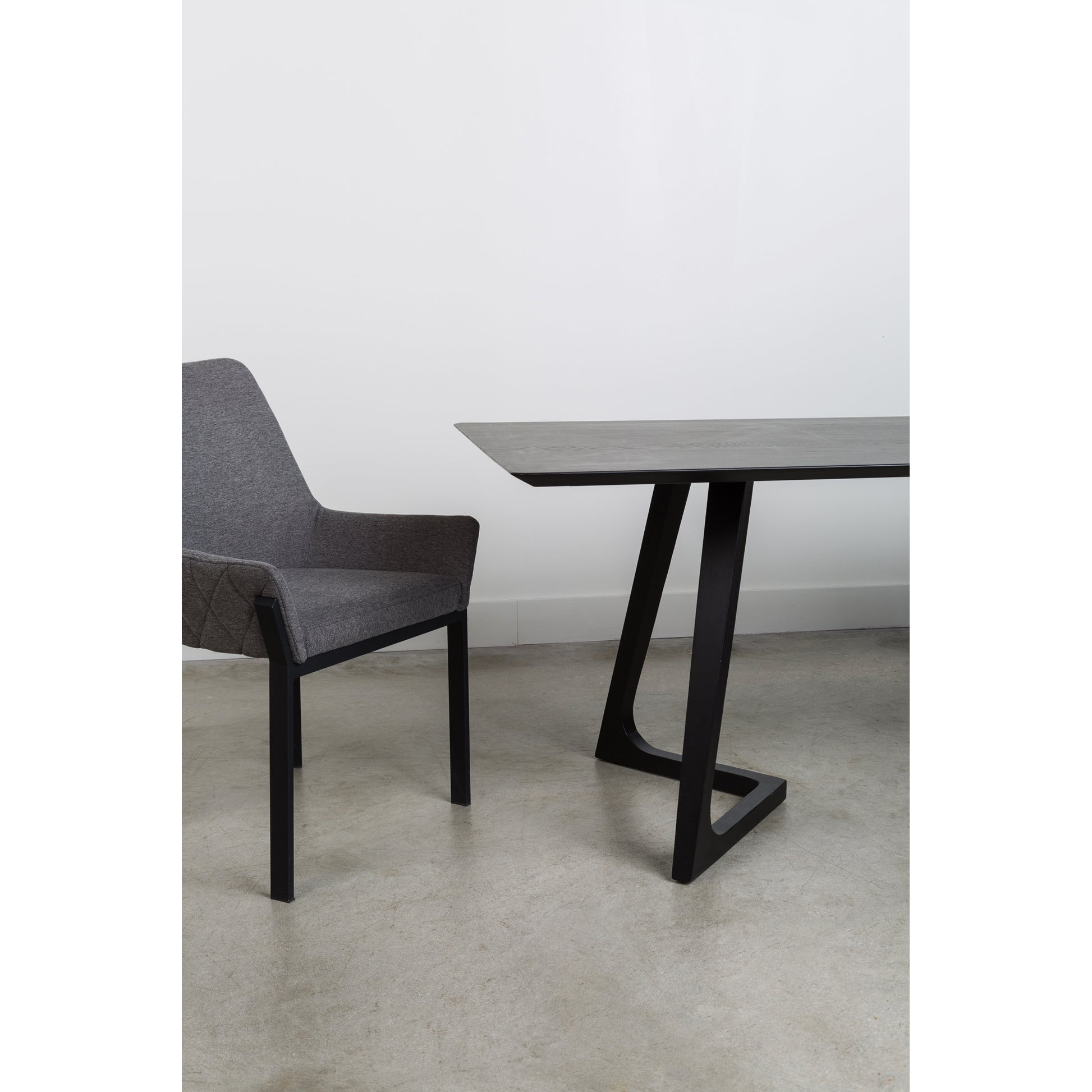 Grey Fabric Dining Chairs - Set of Two for Dining Room