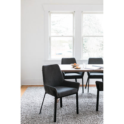 Grey Fabric Dining Chairs - Set of Two for Dining Room