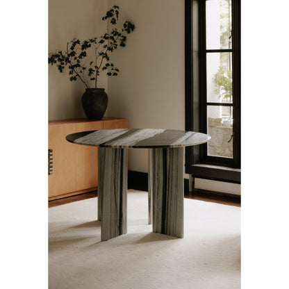 Round Marble Dining Table for Dining Room Decor, Seats Four