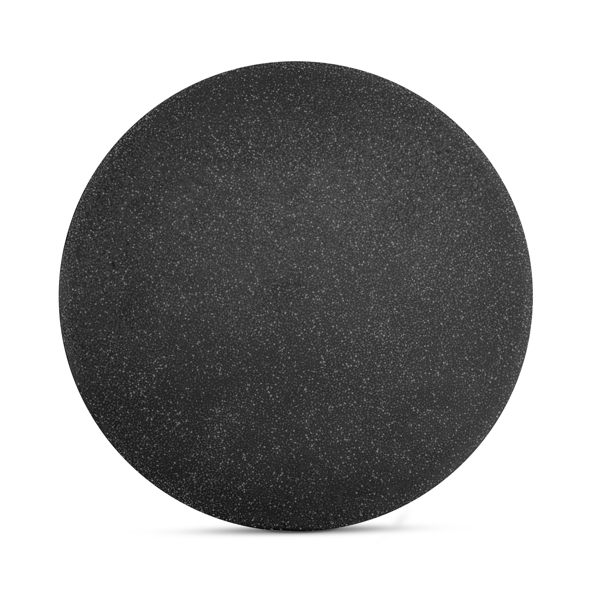 Black Stone Dining Table with Concrete Base for Dining Room