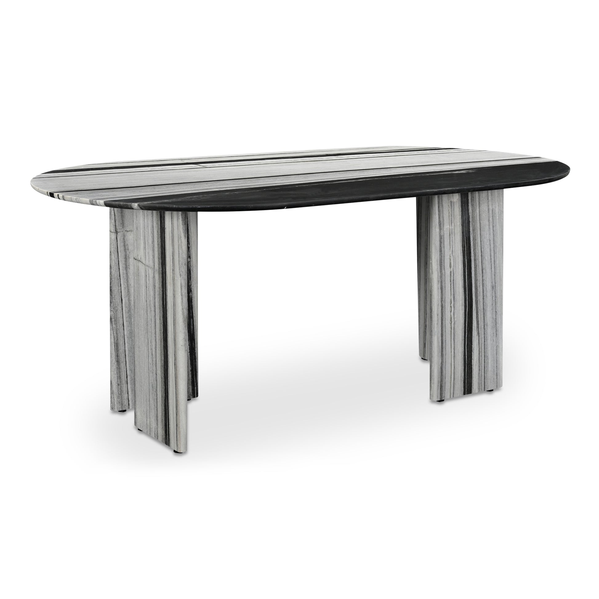 Large Panda Marble Oval Dining Table - Seats 6