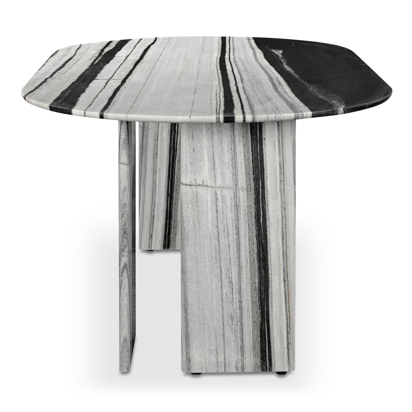 Large Panda Marble Oval Dining Table - Seats 6