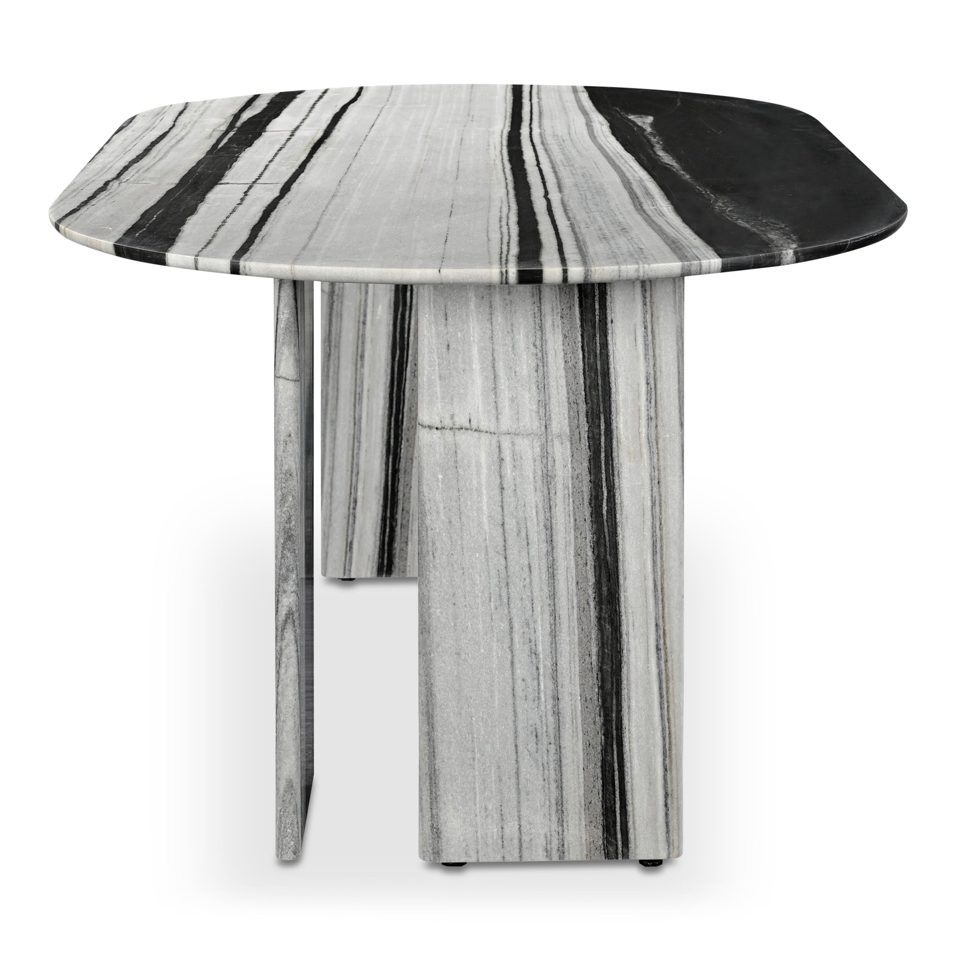 Large Panda Marble Oval Dining Table - Seats 6