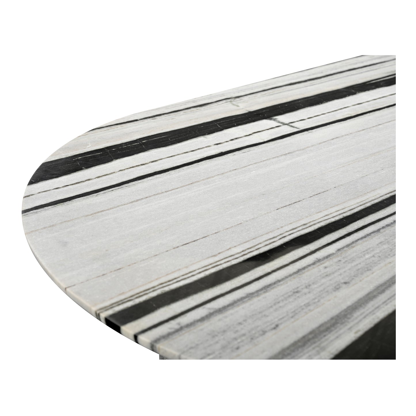 Large Panda Marble Oval Dining Table - Seats 6