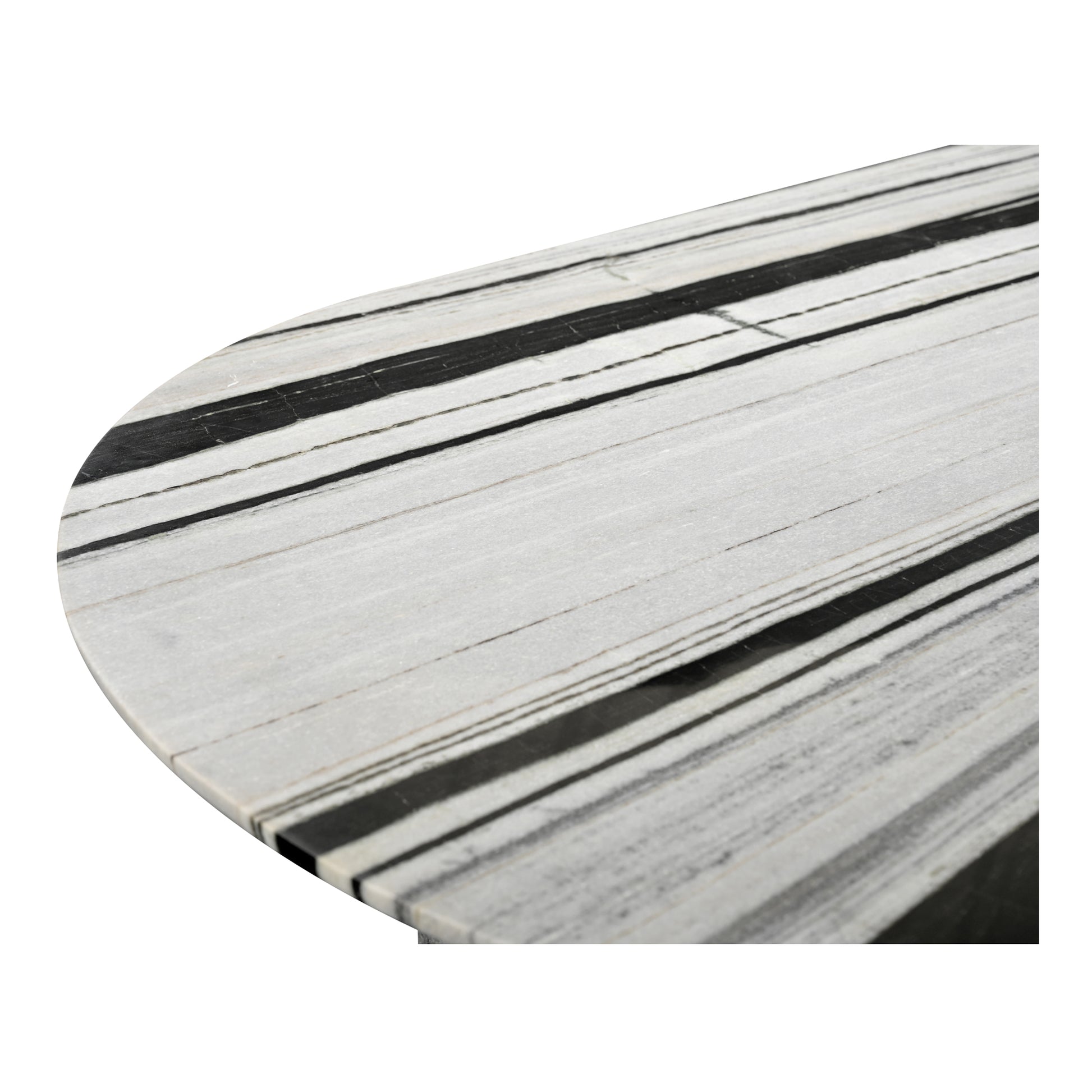 Large Panda Marble Oval Dining Table - Seats 6
