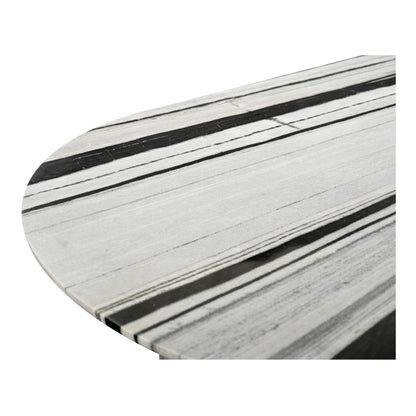 Large Panda Marble Oval Dining Table - Seats 6