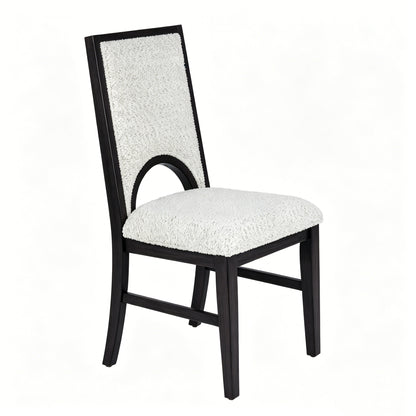 Black & White Upholstered Dining Chairs - Set of 2 for Dining Room
