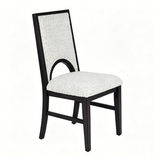 Black & White Upholstered Dining Chairs - Set of 2 for Dining Room