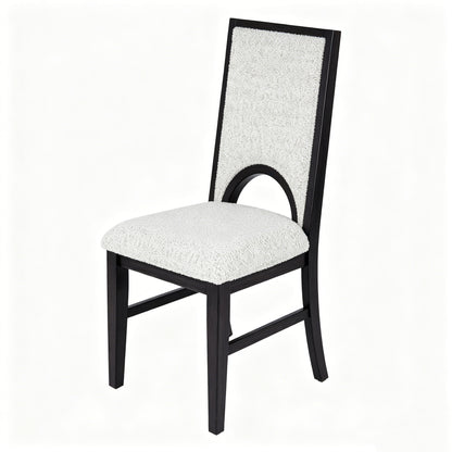 Black & White Upholstered Dining Chairs - Set of 2 for Dining Room