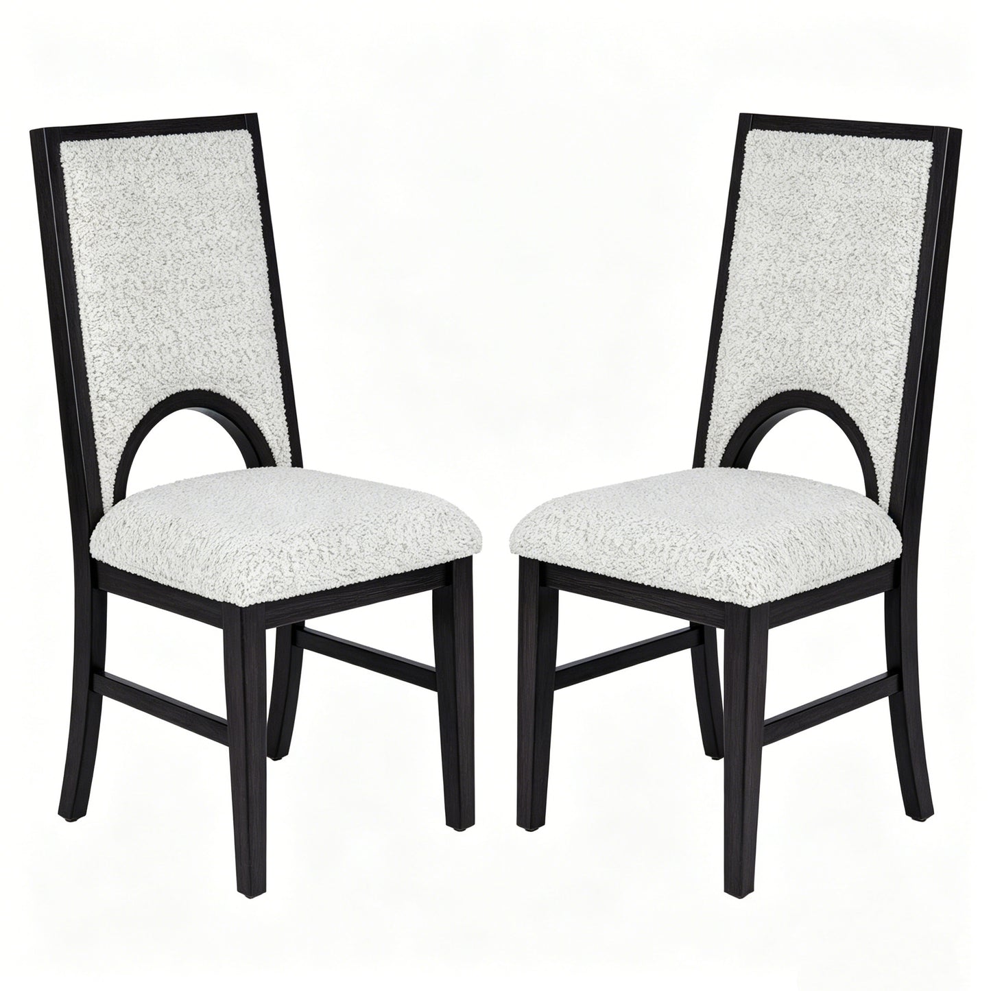 Black & White Upholstered Dining Chairs - Set of 2 for Dining Room