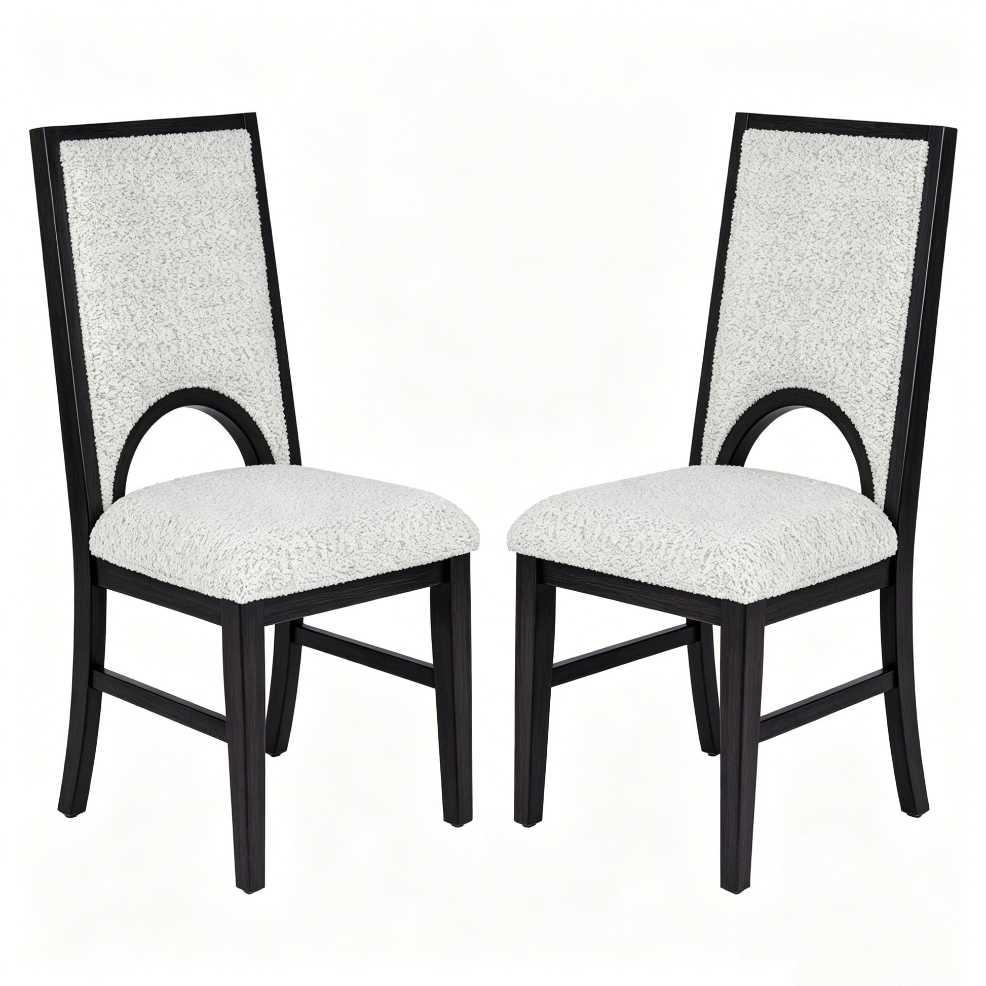 Black & White Upholstered Dining Chairs - Set of 2 for Dining Room