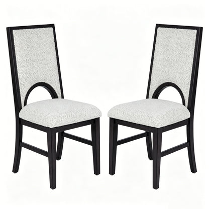 Black & White Upholstered Dining Chairs - Set of 2 for Dining Room