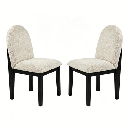 Black & White Dining Chairs Set of 2 Modern Style