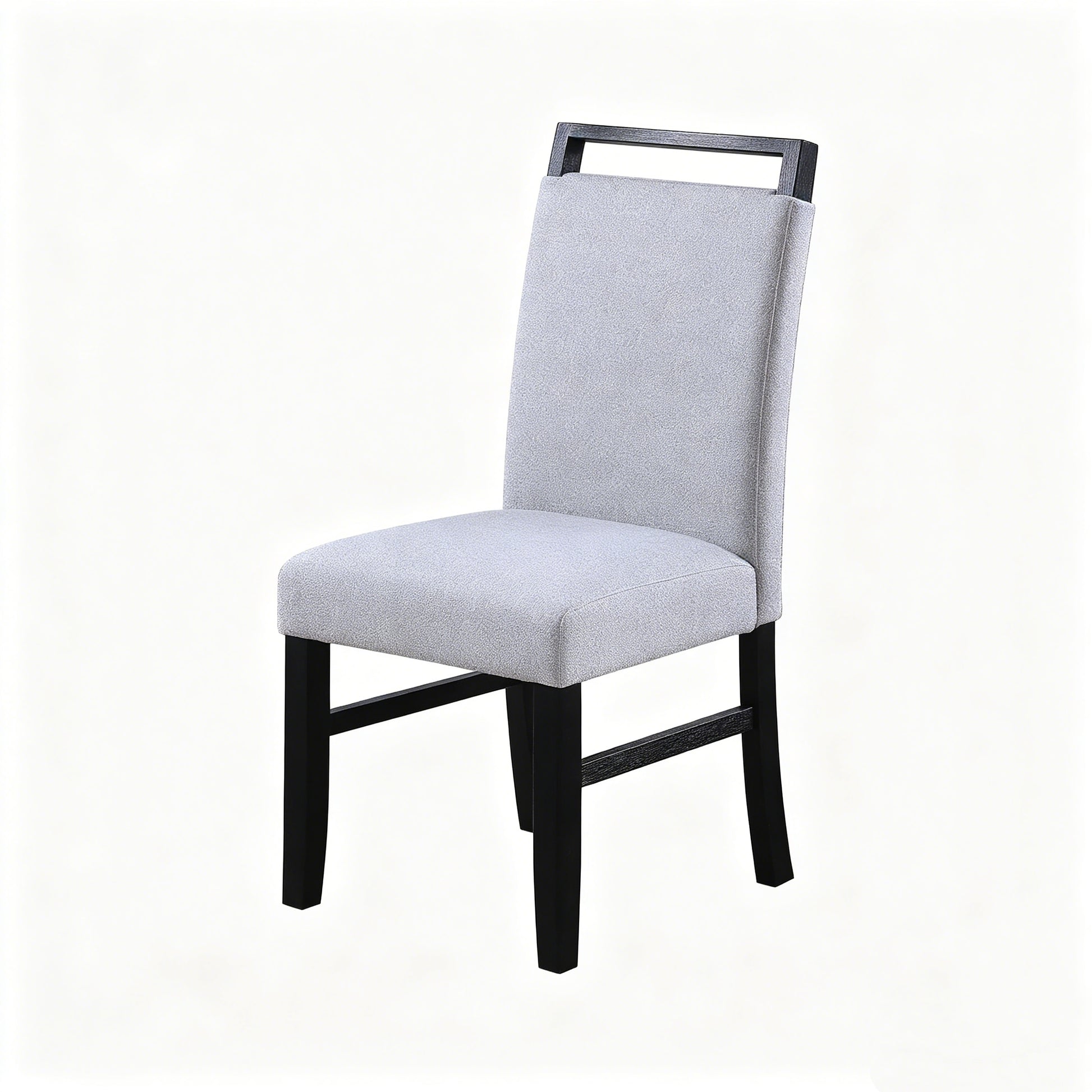 Charcoal Rubberwood Dining Chairs Set of 2 with Wood Handles
