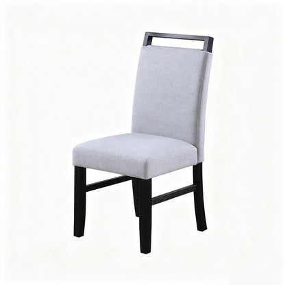 Charcoal Rubberwood Dining Chairs Set of 2 with Wood Handles