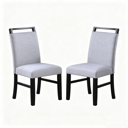 Charcoal Rubberwood Dining Chairs Set of 2 with Wood Handles