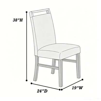 Charcoal Rubberwood Dining Chairs Set of 2 with Wood Handles