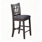 2PCS Counter Height Dining Bar Chairs Upholstered Seat Nailhead Trim Wood Frame Kitchen Island 24" Seat Gray
