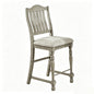 Set of 2 Counter Height Dining Chairs Upholstered Seat Solid Wood Frame Farmhouse Bar Stools with Slat Back, 24" Seat